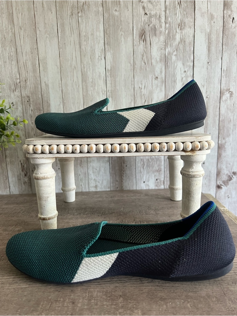 Rothy's Spruce Prep Coloblock Retired Pattern Lounge Loafer Womens Size 8.5 - Picture 3 of 8